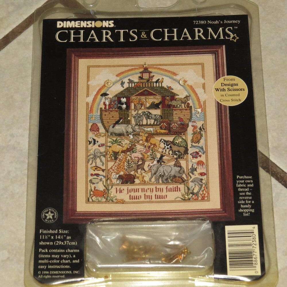 Counted Cross Stich Pattern and Charms - Noah's Ark